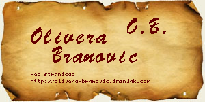 Olivera Branović vizit kartica